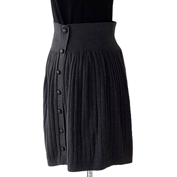 Fatface Grey Ribbed Knit Skirt - Picture 1 of 5